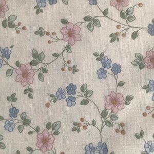 Upholstery Fabric 2 Yards Ivory with Floral Print Vtg Kilkenny 1986 Cottage Core